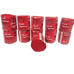 NWT Vintage Bucilla Pure Wool Latch Hook Rug Yarn Red Color 38 Lot of‎ 11